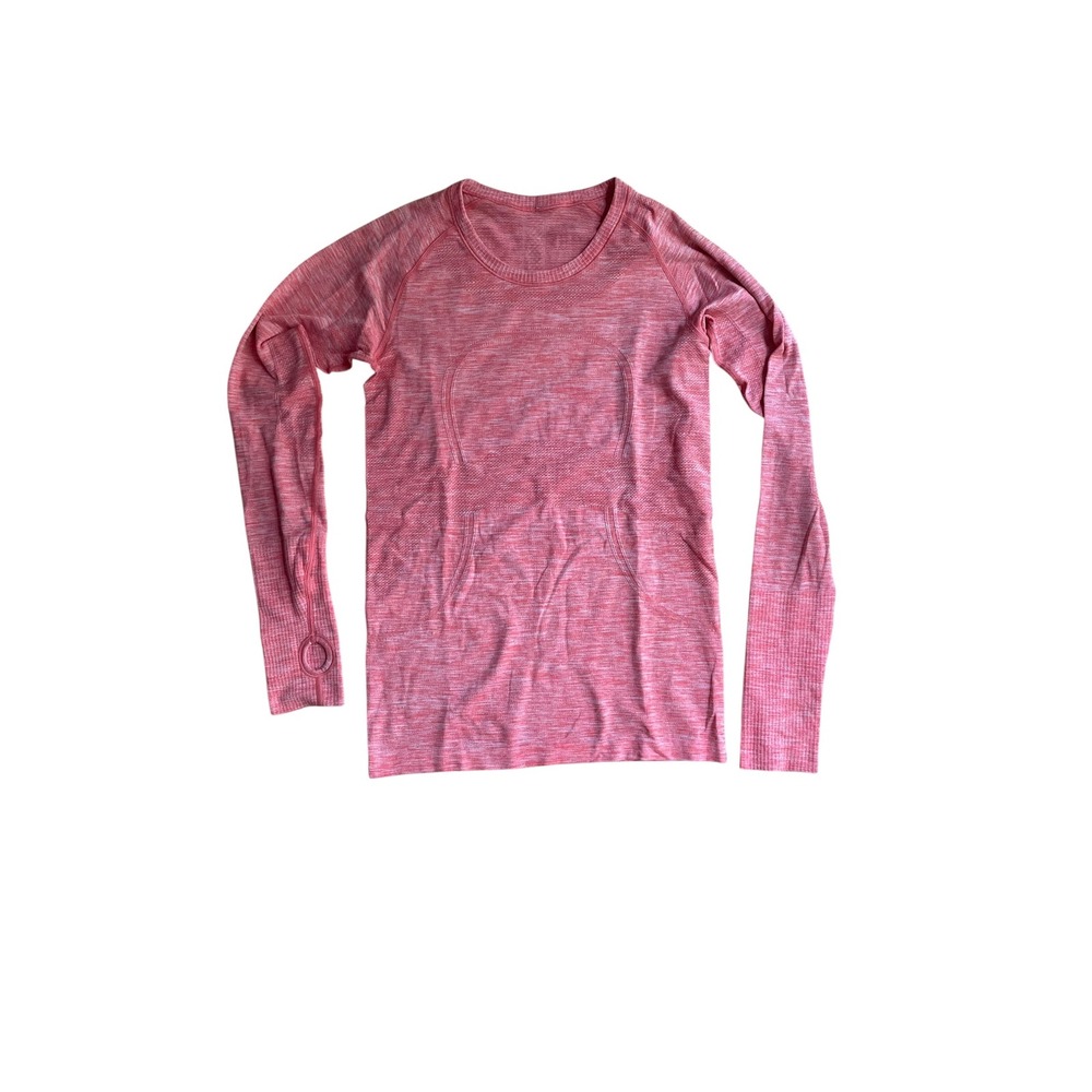 Lululemon Swiftly Tech Long Sleeve 2.0 Red Heathered Running Shirt Womens 8 10